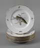 Meissen sechs Fischteller Altozier-Relief