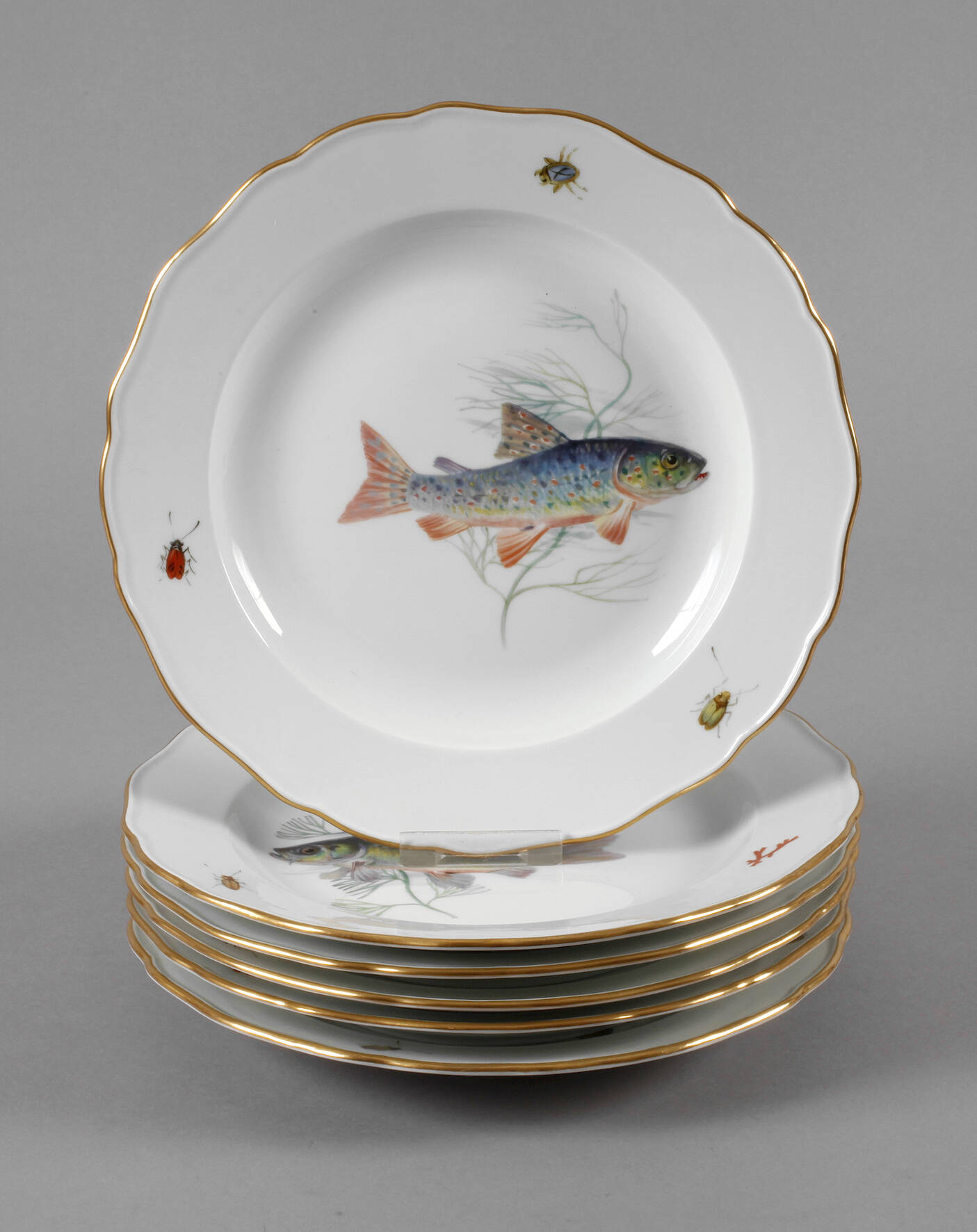 Meissen sechs Fischteller