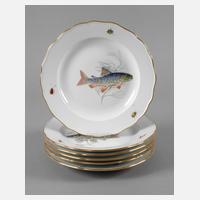 Meissen sechs Fischteller111