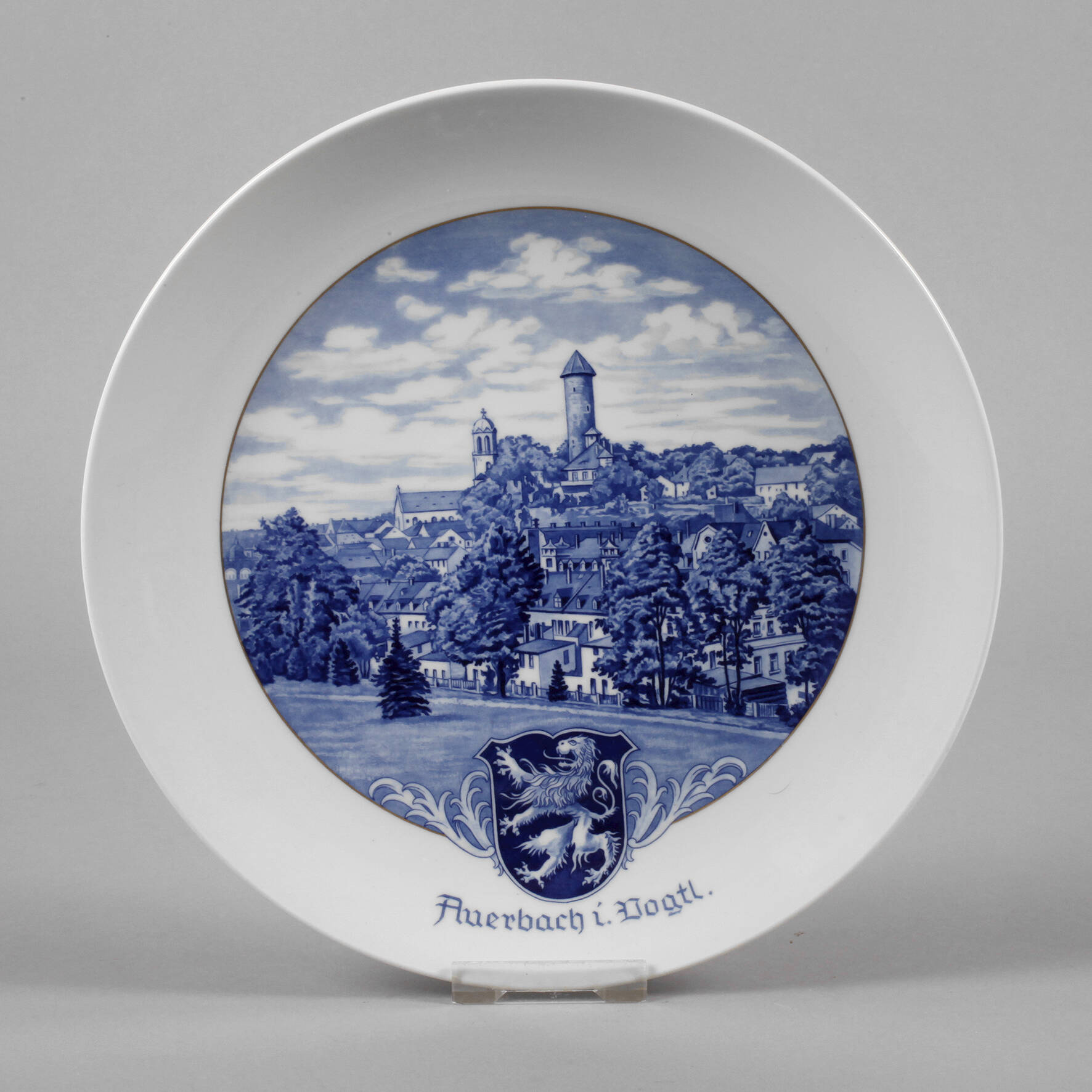 Meissen Wandteller Auerbach im Vogtland