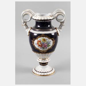 Meissen große Schlangenhenkelvase mit Kobalt