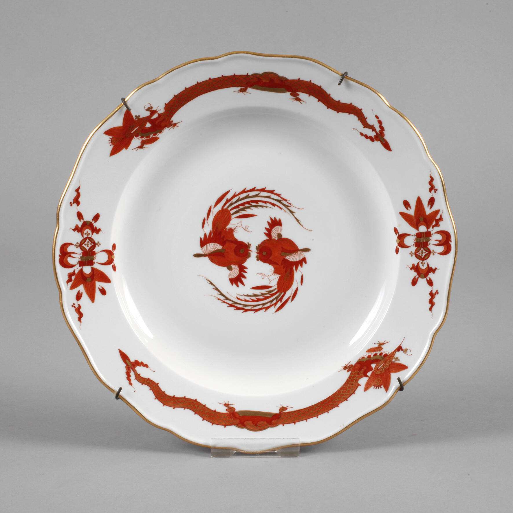 Meissen Teller roter Drache