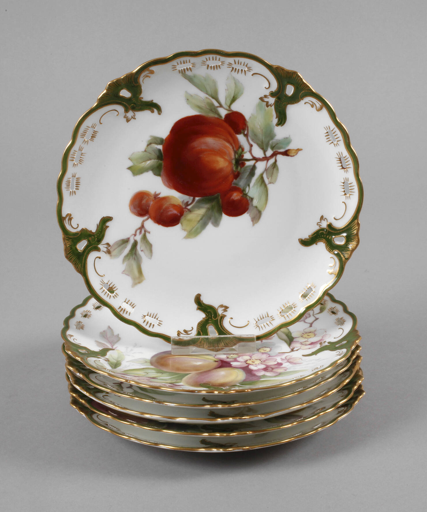 Nymphenburg sechs Obstteller