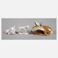 Nymphenburg drei Tierfiguren111