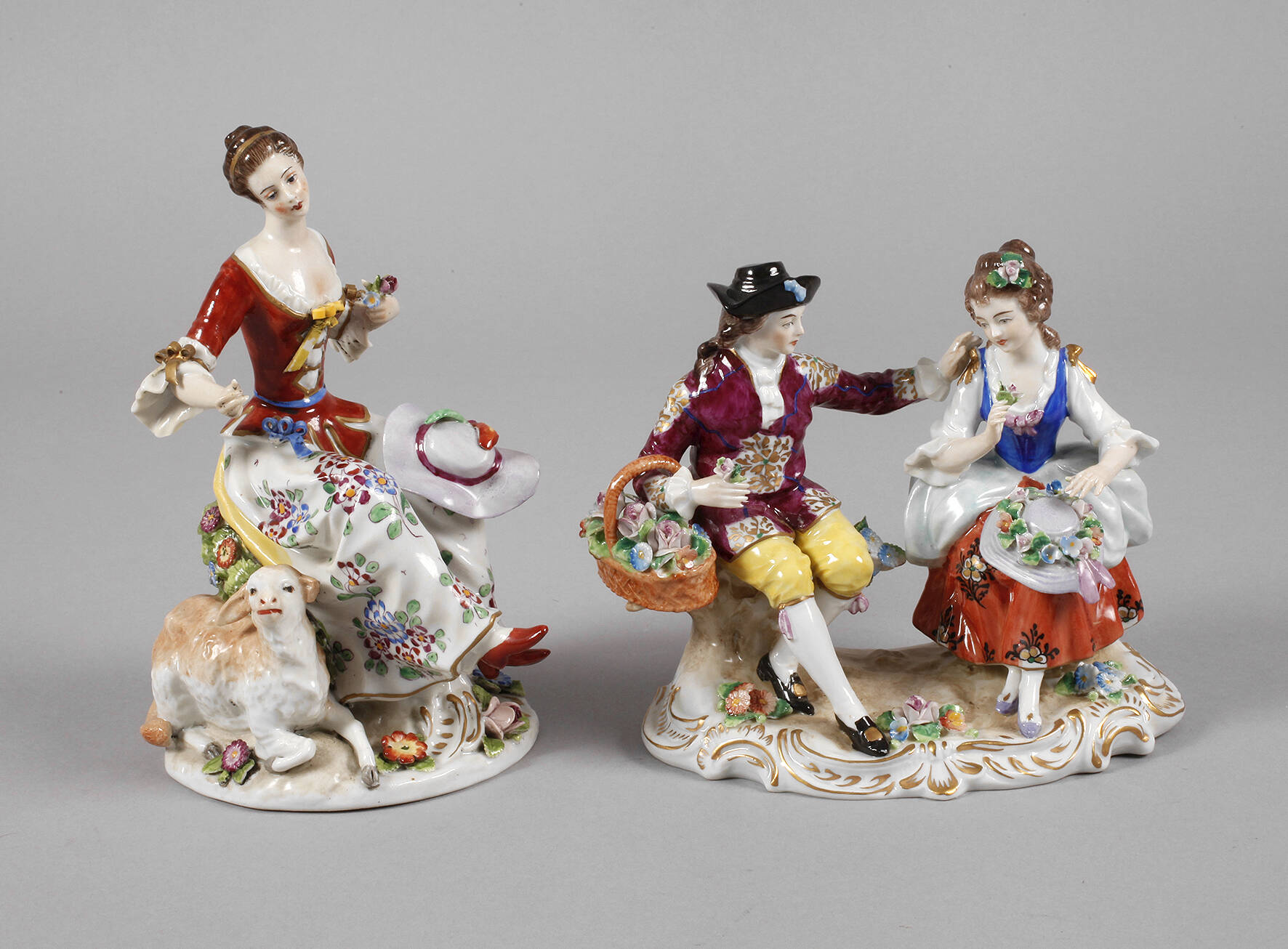 Sitzendorf zwei Figurengruppen