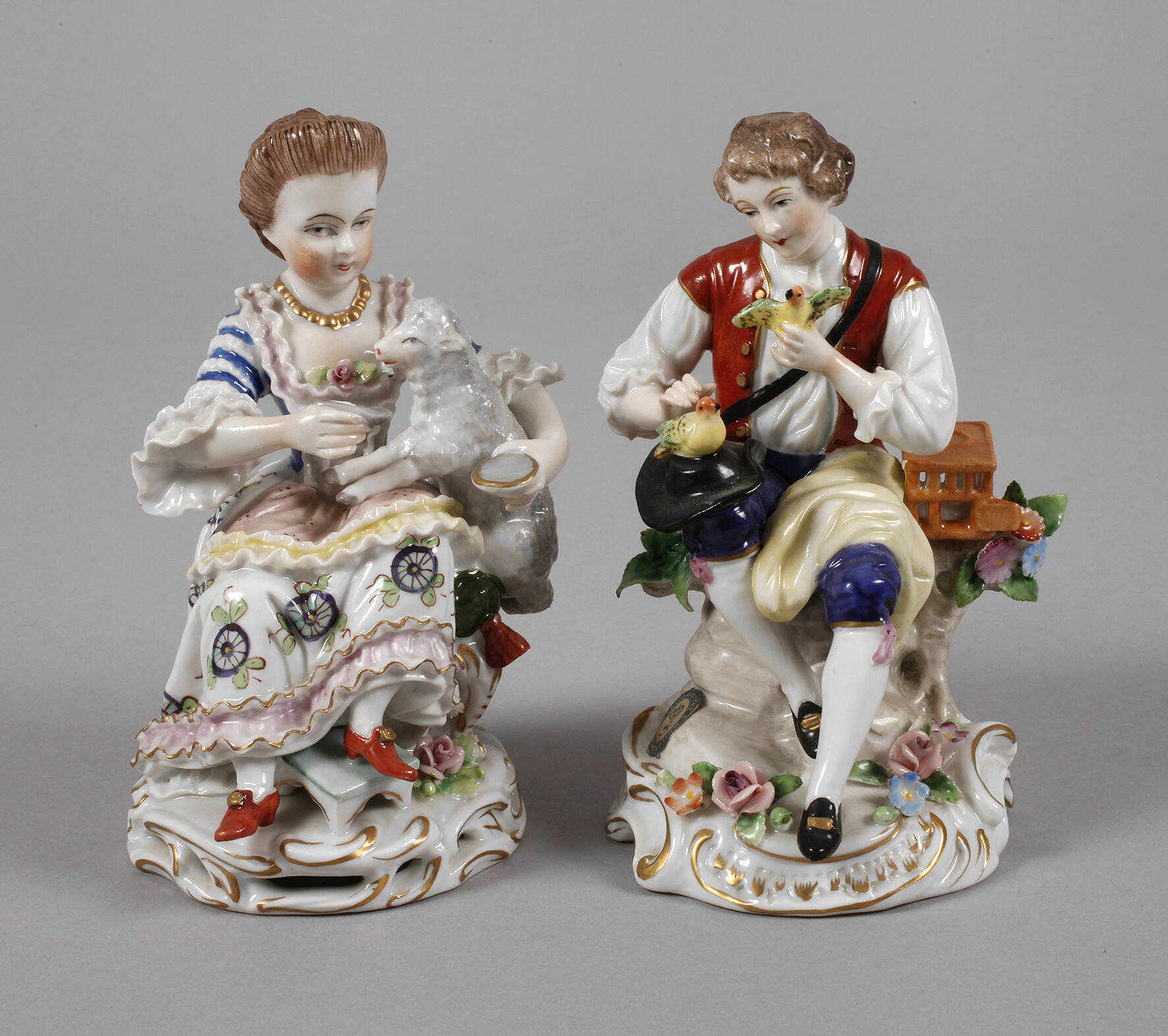 Sitzendorf Schäferin und Vogelhändler