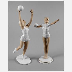Schaubachkunst zwei Ballspielerinnen