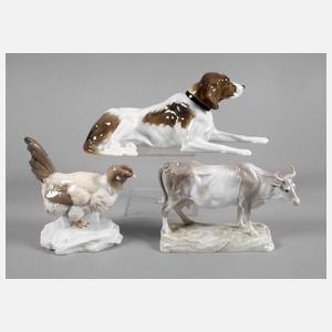 Volkstedt drei Tierfiguren