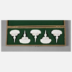 Fünf Käsespieße als Mäuse