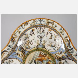 Sehr seltene Majolikaplatte Urbino