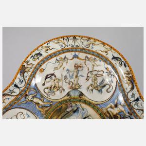 Sehr seltene Majolikaplatte Urbino