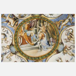 Sehr seltene Majolikaplatte Urbino