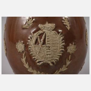 Bunzlau großer Birnenkrug mit Sachsenwappen