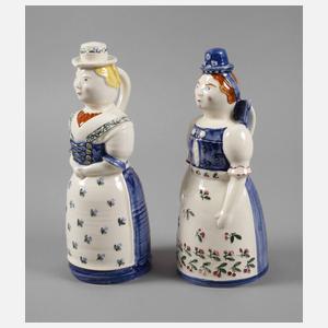 Max Roesler Rodach Paar Trachtenpuppenflaschen