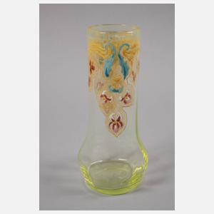 Uranglasvase mit Emaillebemalung