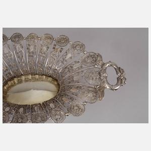 Silber Biedermeierschale Filigranarbeit