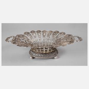 Silber Biedermeierschale Filigranarbeit