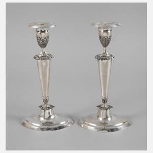 Paar klassizistische Silberleuchter