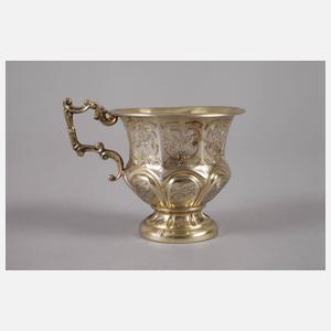 Vergoldete Silbertasse