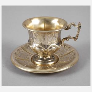 Vergoldete Silbertasse