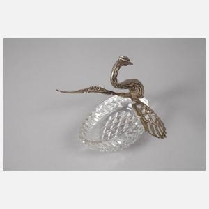 Schwanenschale mit Silbermotiven