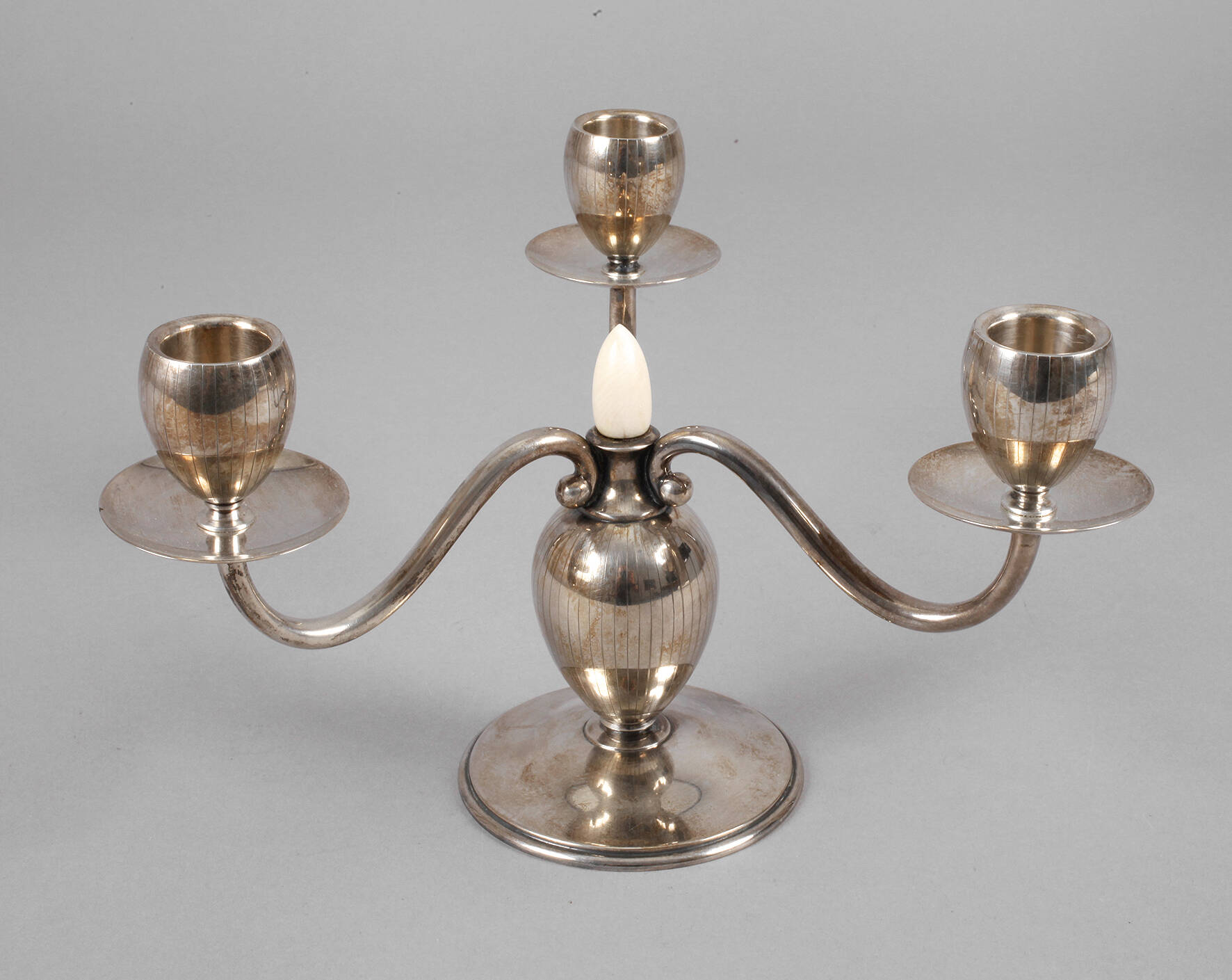Dreiflammiger Silberleuchter Art déco