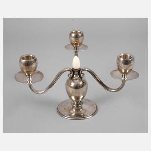 Dreiflammiger Silberleuchter Art déco
