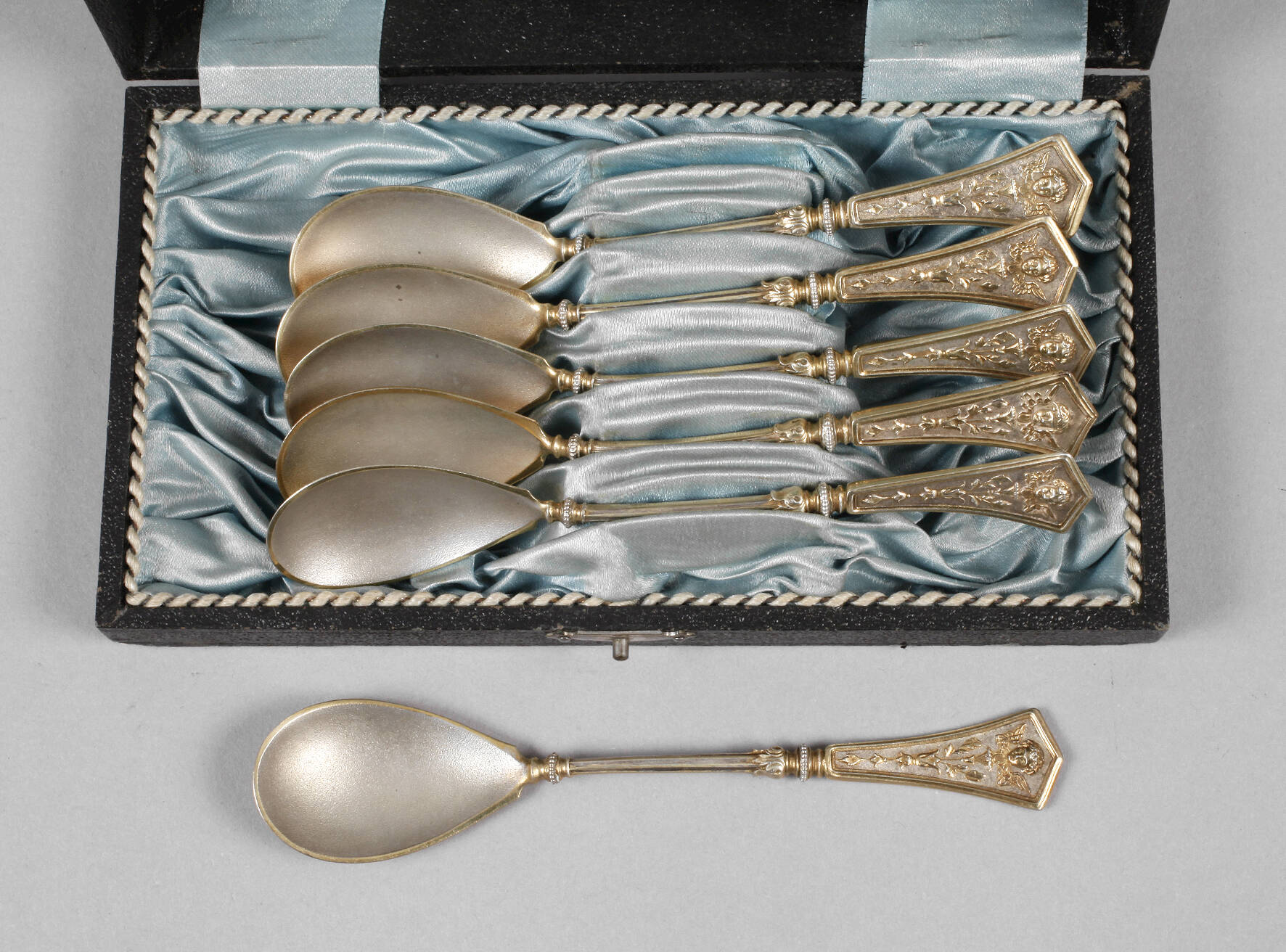 Sechs Kaffeelöffel Silber