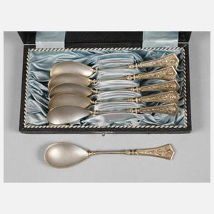 Sechs Kaffeelöffel Silber