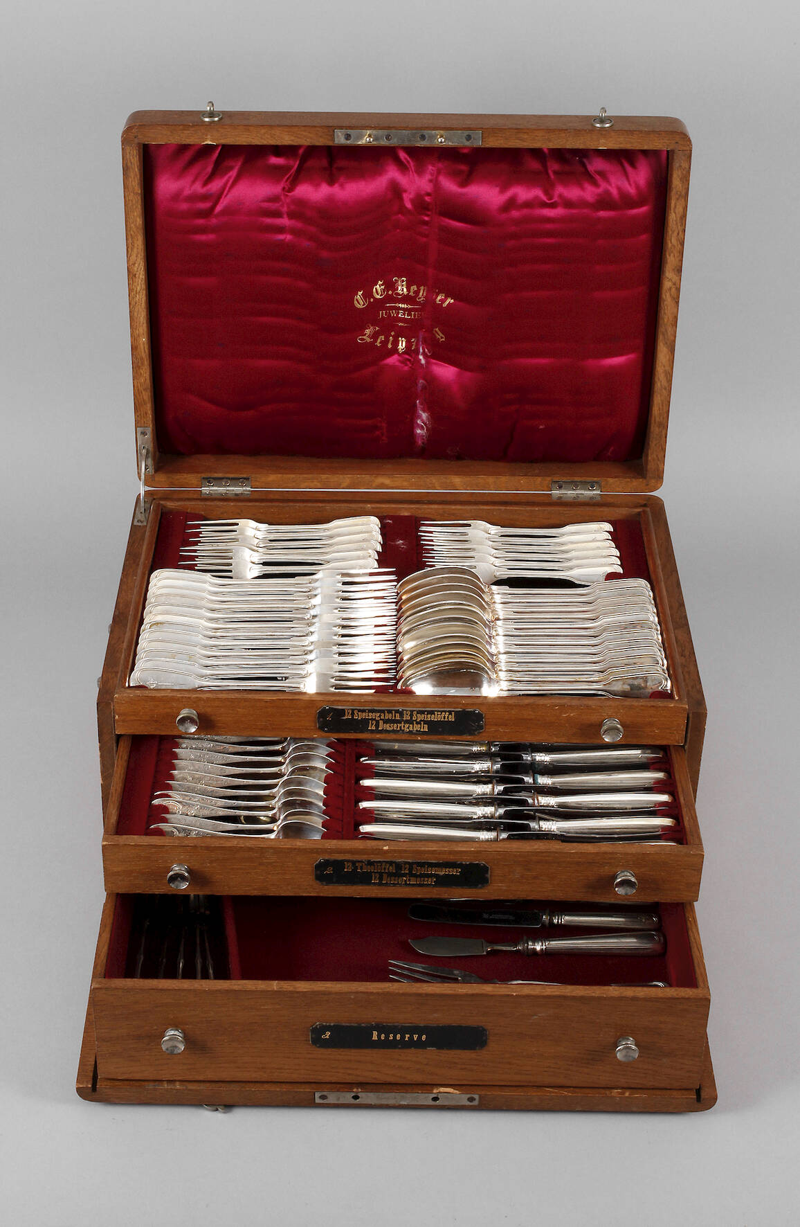 Großes Silberbesteck "Augsburger Faden"