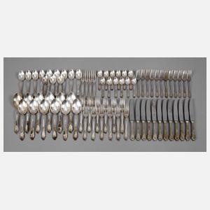 Silberbesteck für zwölf Personen