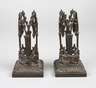 Paar neogotische Ständer Bronze