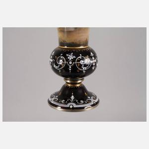 Silbervase mit Email