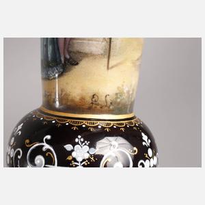 Silbervase mit Email