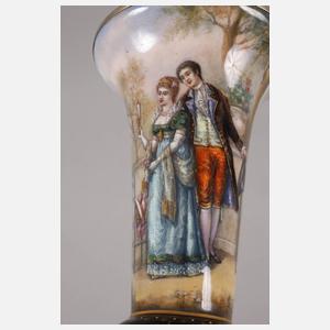 Silbervase mit Email