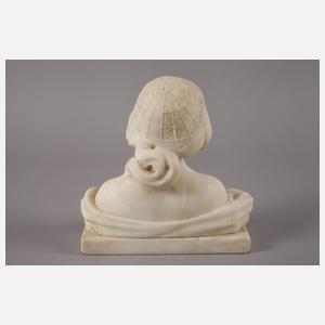 Alabaster Mädchenbüste mit Mikromosaik