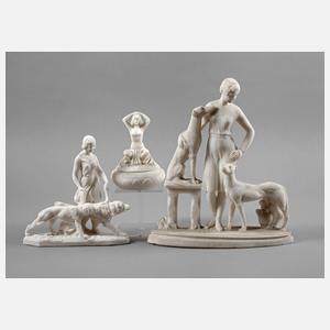 Drei Salzsteinskulpturen