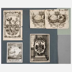 Konvolut Exlibris des 18. Jahrhunderts