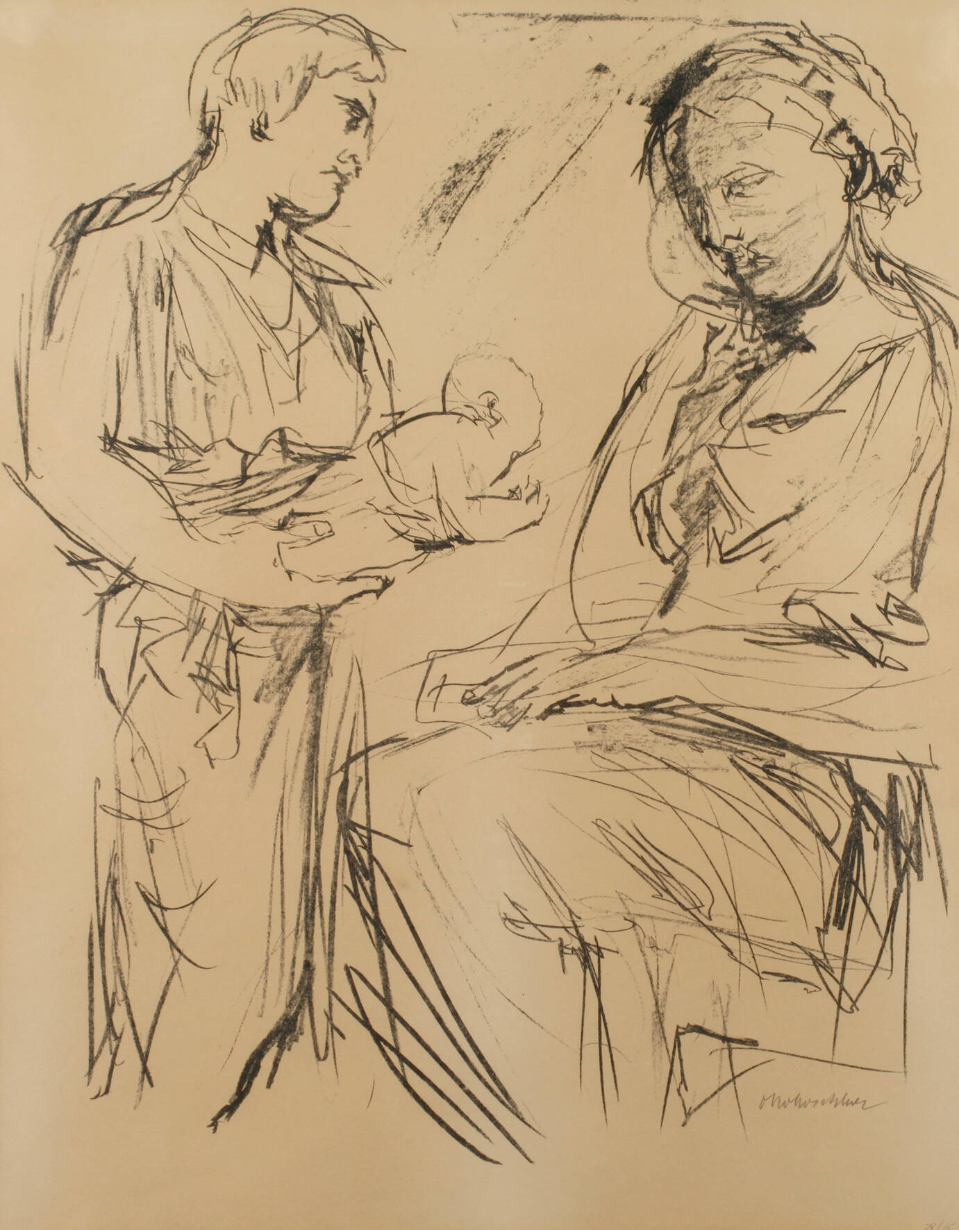 Prof. Oskar Kokoschka, Junge Familie