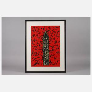 Günther Uecker, "Nagel auf rotem Grund"