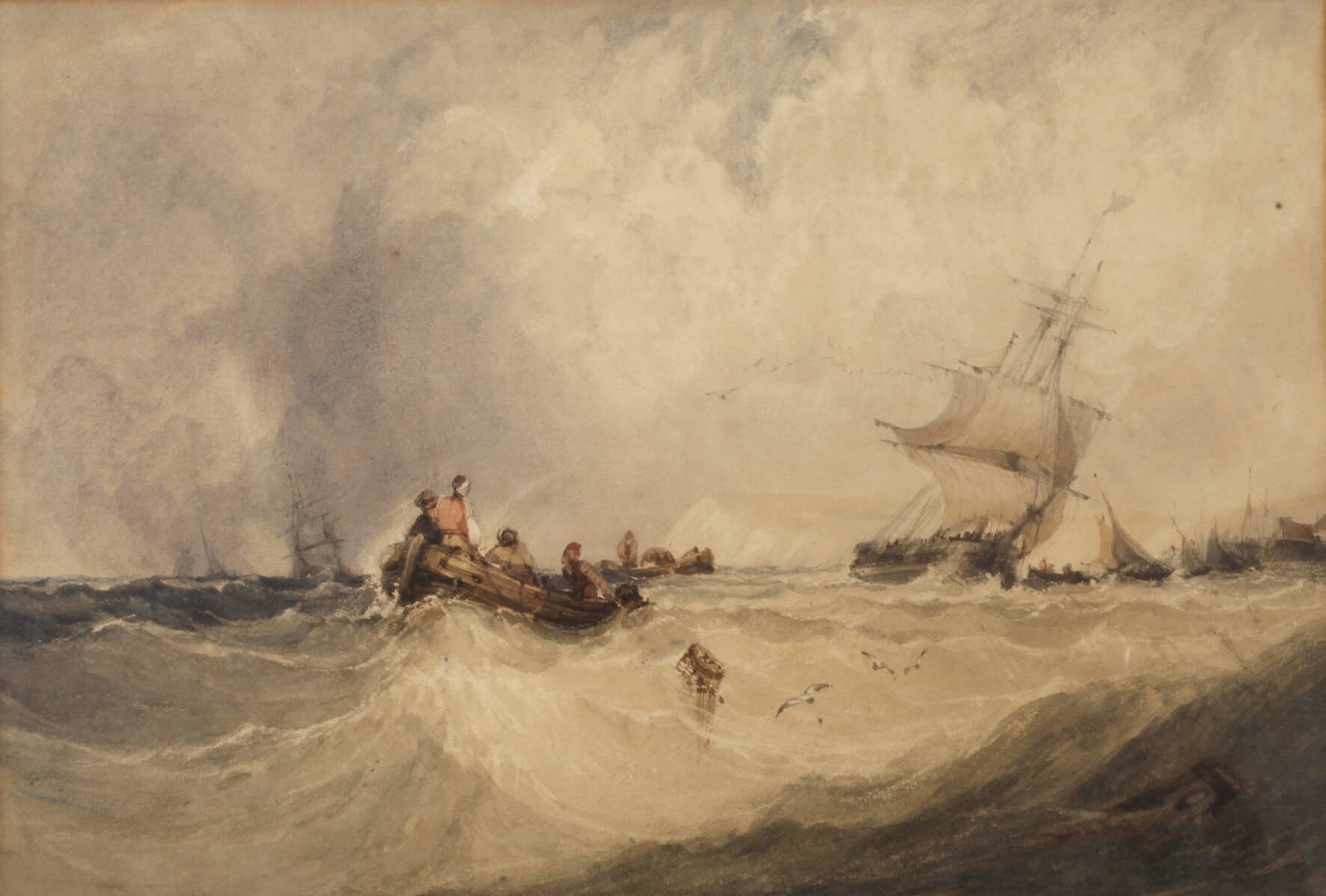 Charles Bentley, attr., Schiffe vor der Küste