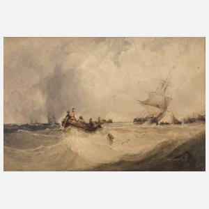 Charles Bentley, attr., Schiffe vor der Küste