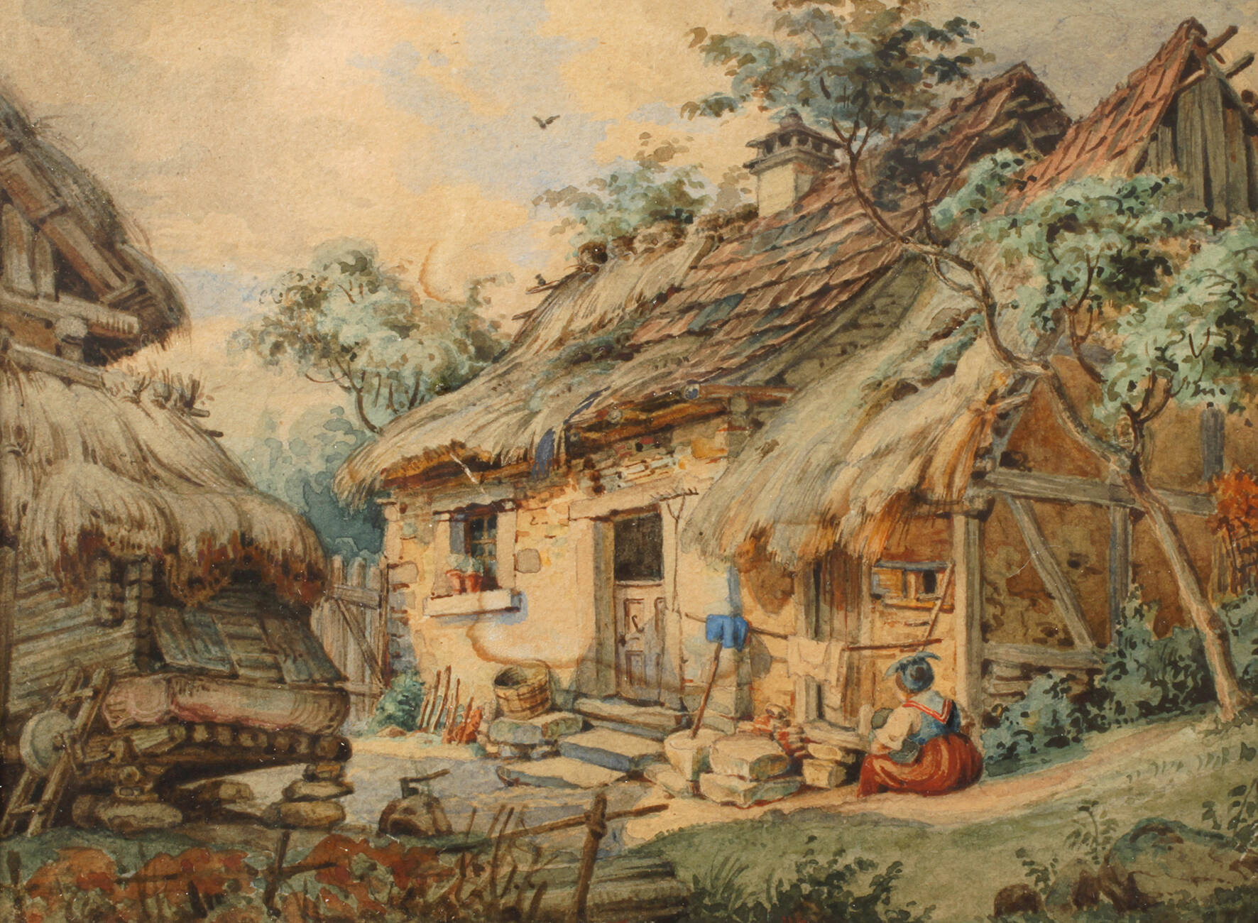 Wilhelm Georgy, attr., Am Bauernhaus