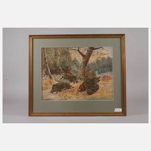 P. Günther, Wildschweine im Wald