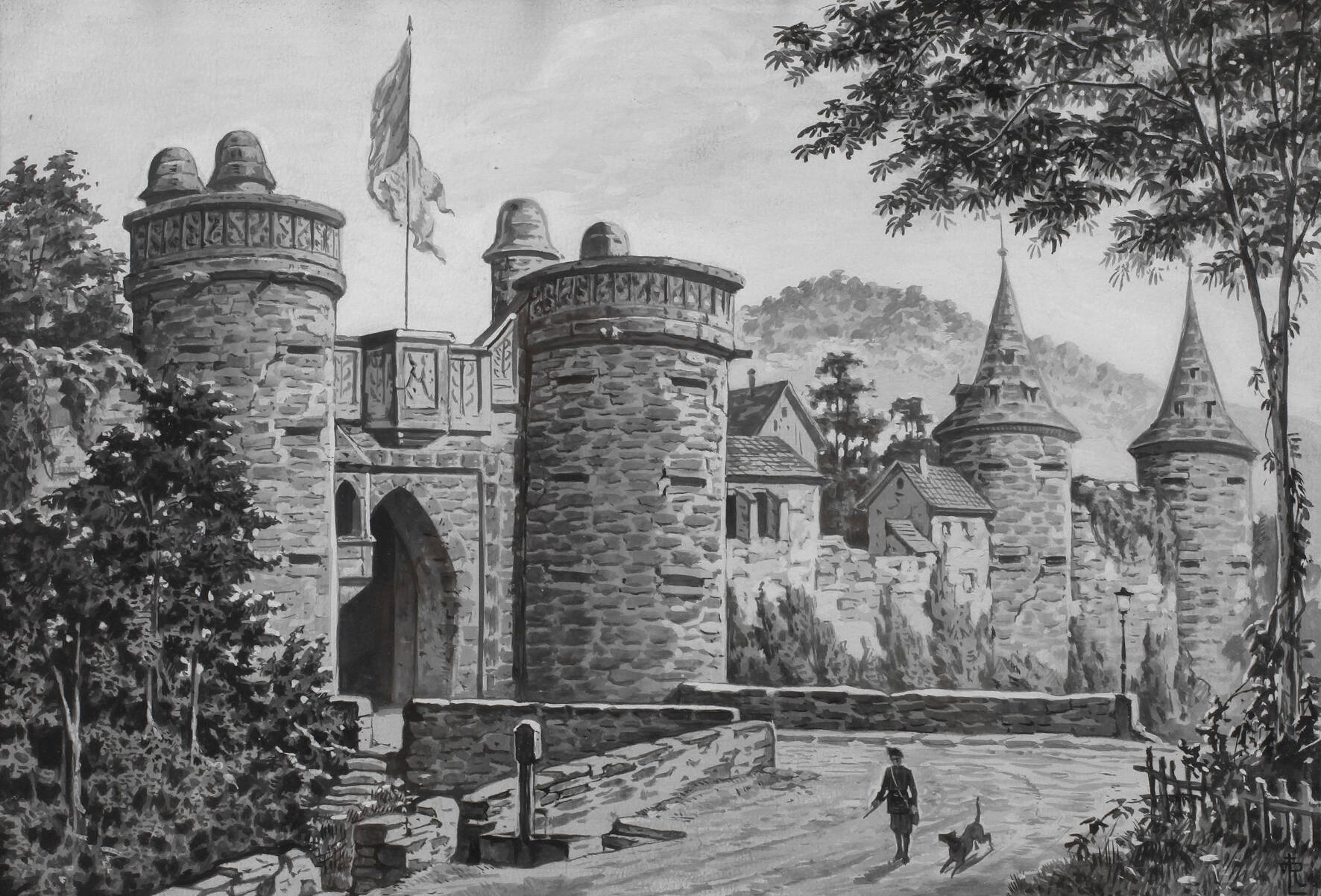 Ludwig v. Roessler, "Jerusalemer Thor in Büdingen"