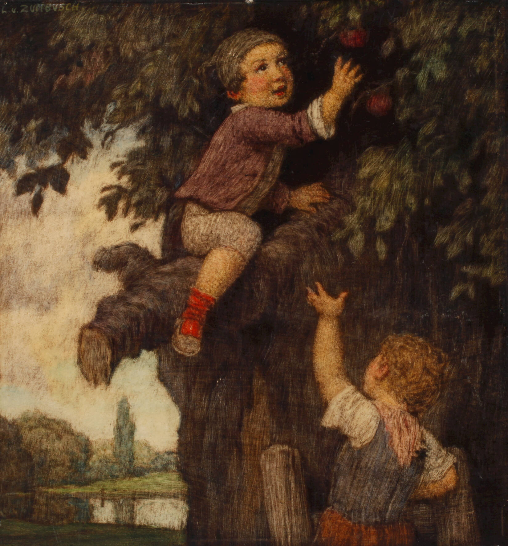 Prof. Ludwig von Zumbusch, Die Apfeldiebe