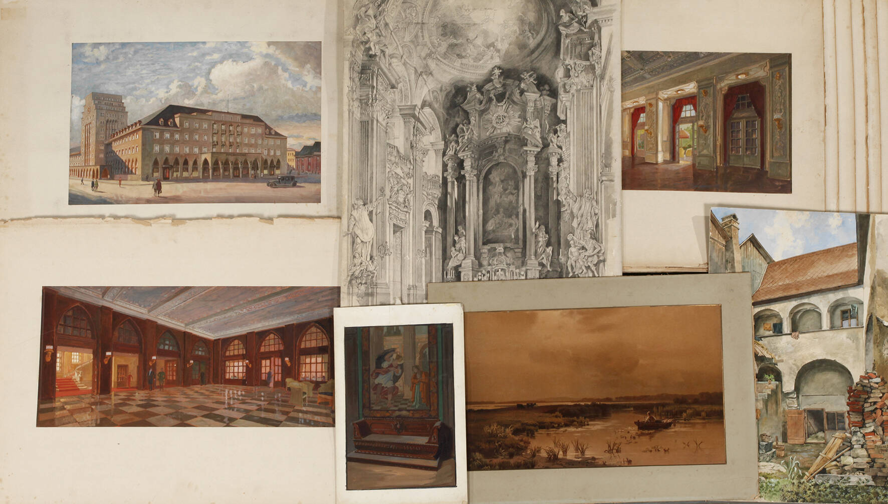 Wilhelm Kimbel, attr. 10 Architekturentwürfe