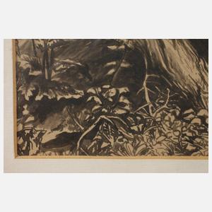 Germanen bei der Bisonjagd im Wald