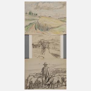 Prof. Erich Fraaß, Konvolut Handzeichnungen