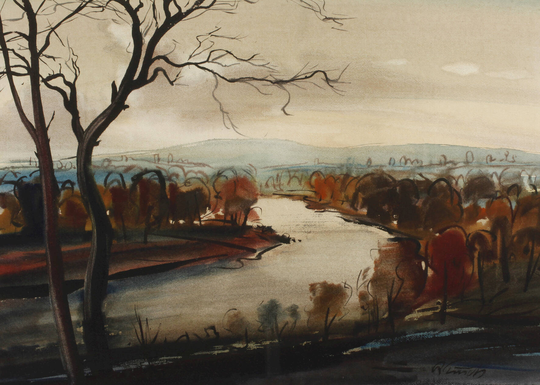 Richard Pusch, "Herbstlandschaft im Erzgebirge"